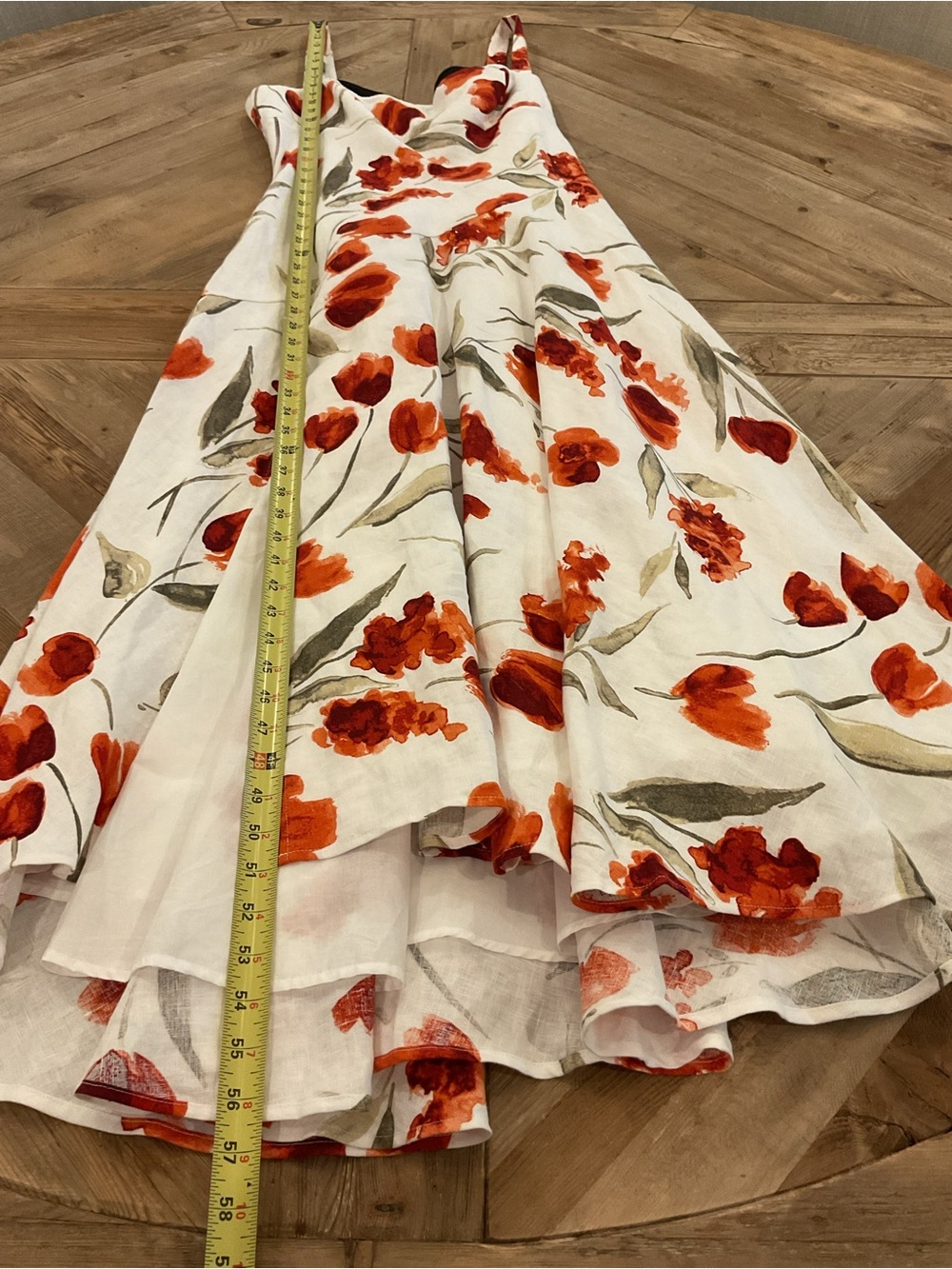 Reformation Bekki Linen Floral Midi Dress White Red Poppy Print NEW - Picture 9 of 10